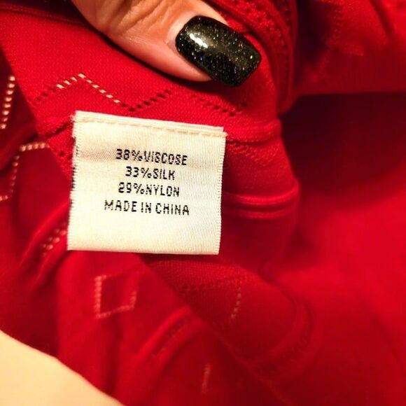 Emanuel Ungaro Womens Cardigan Red L Sweater Silk Blend - Picture 5 of 7